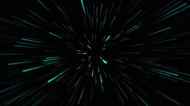 Abstract red yellow green light streaks converging toward center on black background. Dynamic speed lines motion effect. Black history month animation background