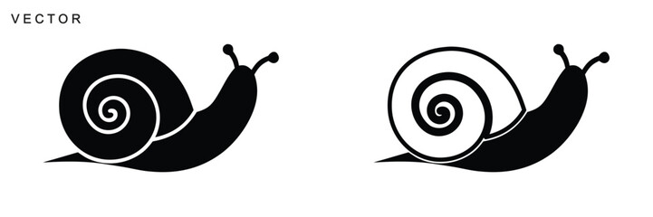 Snail vector icon, Snail modern line art, black and white snail and slug crawling icons, Vector illustration © Badman