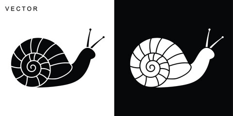 Snail vector icon, Snail modern line art, black and white snail and slug crawling icons, Vector illustration © Badman