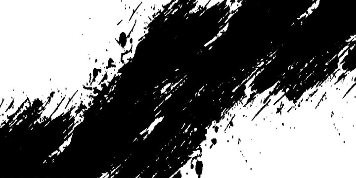 Black grunge spray paint and textured brush stoke patterns