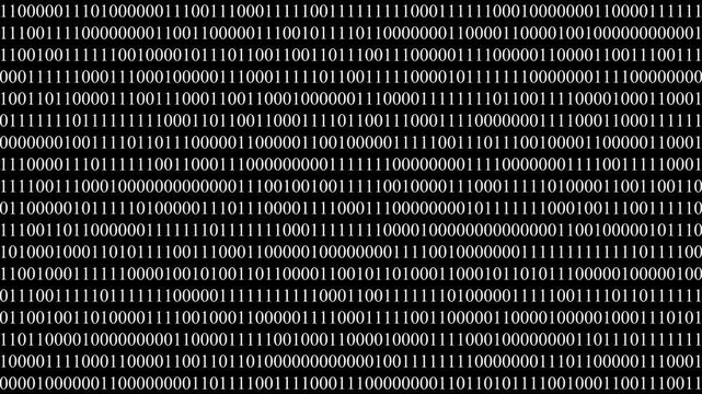 Perspective Binary Code Digital Pattern Background Animation Futuristic Data Technology 4K Loop. motion video..