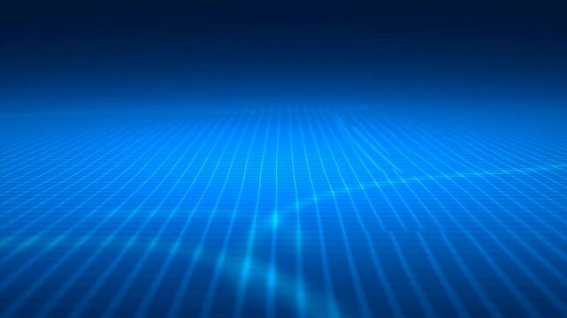 Vibrant blue light rays radiate outward in a mesmerizing pattern across the screen.