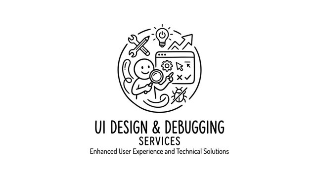 UI Design and Debugging Services Logo.