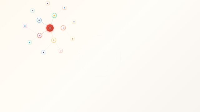 Business mind map animation with colorful circles and lines