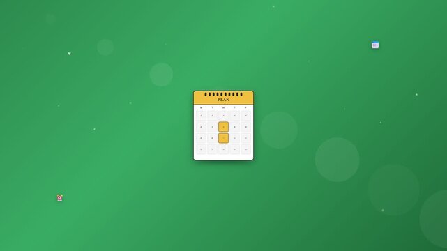 Minimalist weekly planner on green background