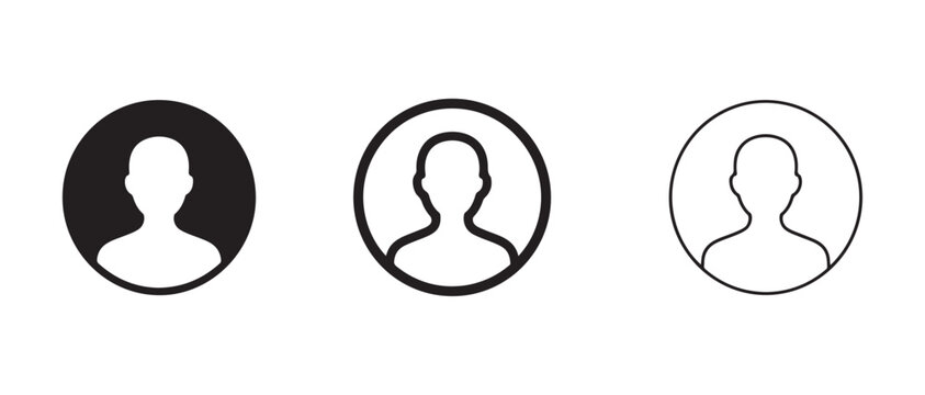 user profile icons in different styles with circles and silhouettes on white background  user profile icons