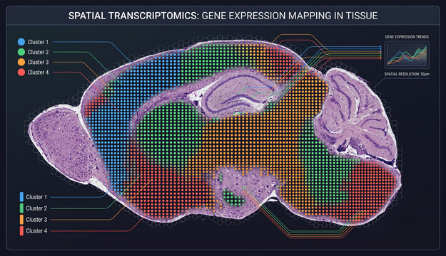 Spatial Transcriptomics Visualization of Tissue Gene Expression Mapping