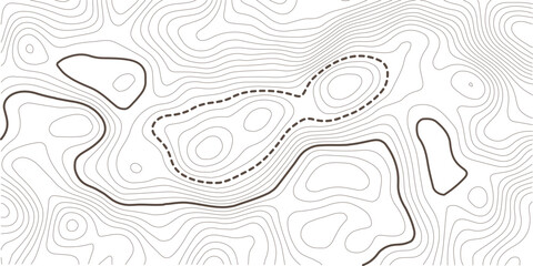 Abstract Topography line poster vector. The concept of a topographic contour geography scheme and the terrain path. White color topo  © MdNayebAli