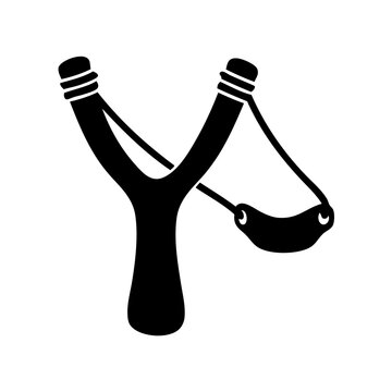 Rubber slingshot. Handheld catapult toy