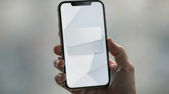 Focused medium shot of a smartphone presenting a virtual card in light mode with the mobile wallet apps secure interface in sharp detail and background blurred.