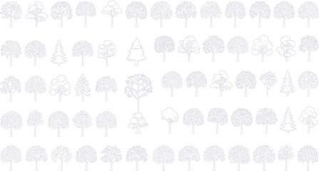 Collection of various tree silhouettes © mhithun