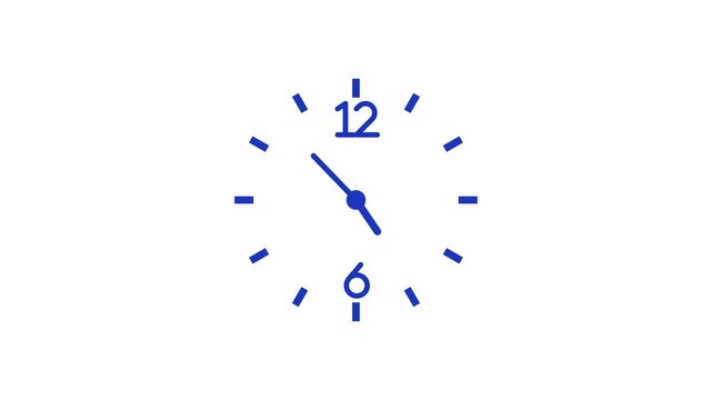 Minimal analog clock face time with clean simple design and copy space animation