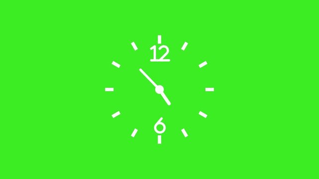Minimal analog clock face time with clean simple design and copy space animation