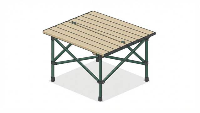 Collapsible Lightweight Wooden Camping Table for Outdoor Picnic and Recreational Activities