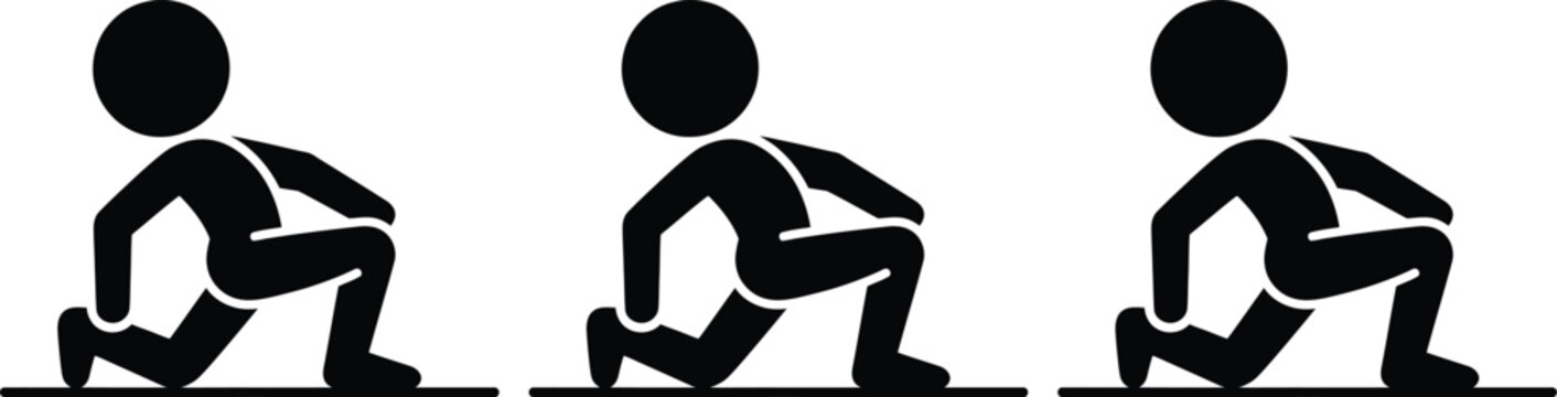 Man doing push up exercise step by step illustration