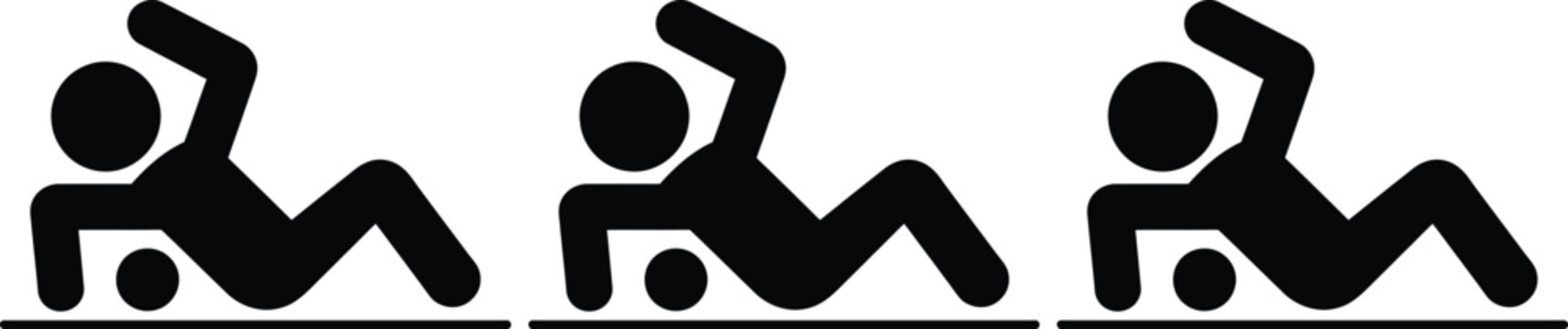 Woman doing push up exercise in three steps