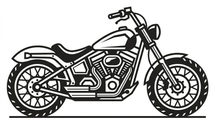 Obraz premium Classic Motorcycle Illustration Profile View.