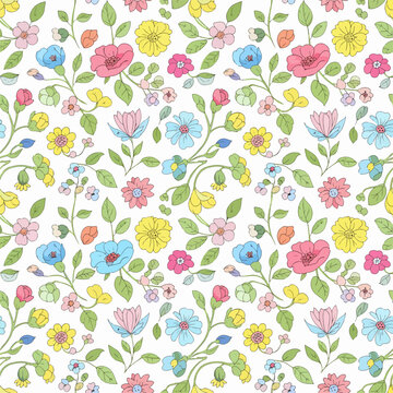 Retro flower pattern background vector historical antique look