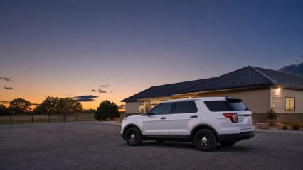 Fototapeta premium Mobile Crisis Response Team Unmarked mobile response vehicle outside
