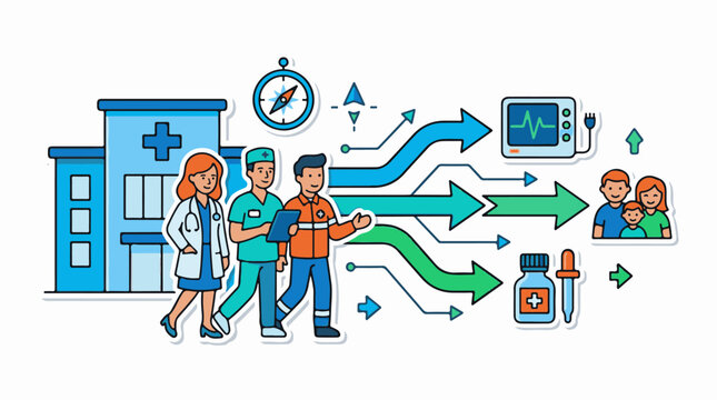 Medical professionals guide family through healthcare options and treatment paths