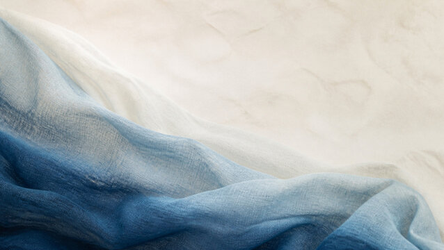Hand-Dyed Fabric Folds Create Broad Negative Space
