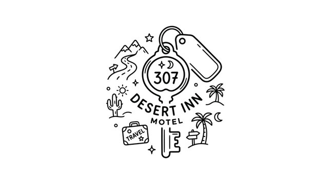 Desert Inn Hotel Vintage Logo Design.