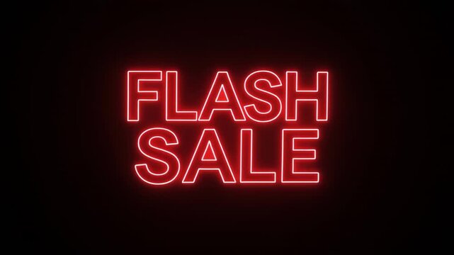 flashing sale banner animation in dark red neon style