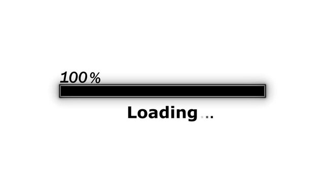 Minimalist loading bar percent and loading text progress waiting and digital update status animation