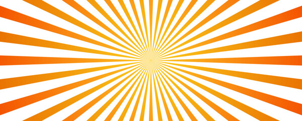 Fototapeta premium Radiant Sunburst Explosion Vibrant orange and yellow rays emanate from a central point, creating a powerful and energetic sunburst pattern, symbolizing light, warmth, and dynamism.