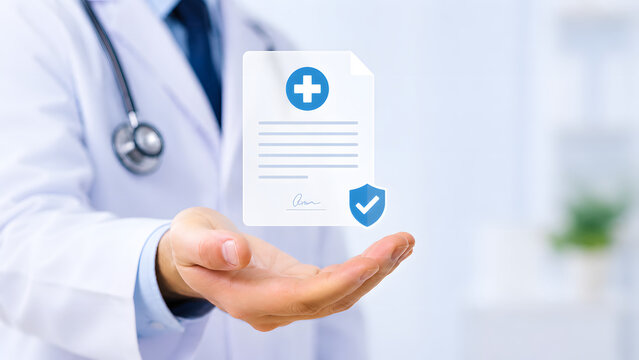 Professional Medical Certificate Report Concept