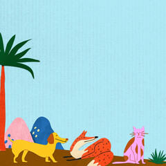 Fototapeta premium Cute paper animals background design