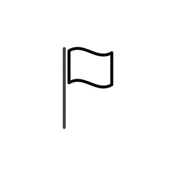 Simple white flag waving on a pole