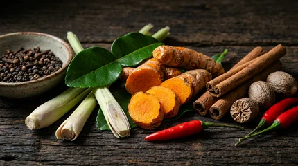 Assortment of various organic spice ingredients. © muhtStudio
