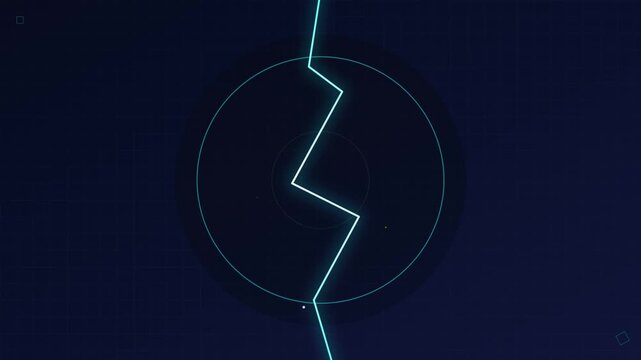 lightning bolt strike with electric shock pulse