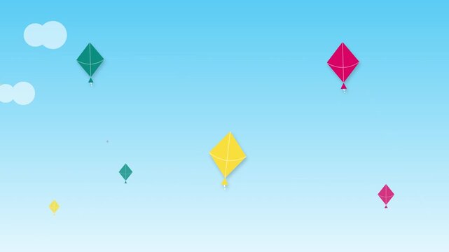 Playful Kite Festival Indian Wedding Invitation Vector Animation