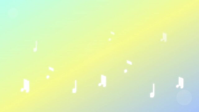 playful nursery music notes with rainbow pastel colors