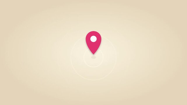 location travel pin icon with soft cream radar