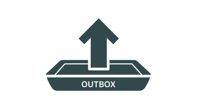 Outbox icon with upward arrow and text label