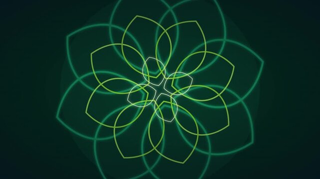 lush forest green rotating organic line pattern