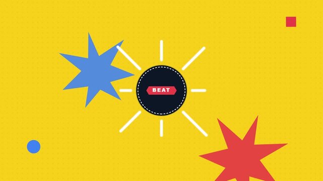 Pop Art Comic Style Circular Audio Visualizer Animation