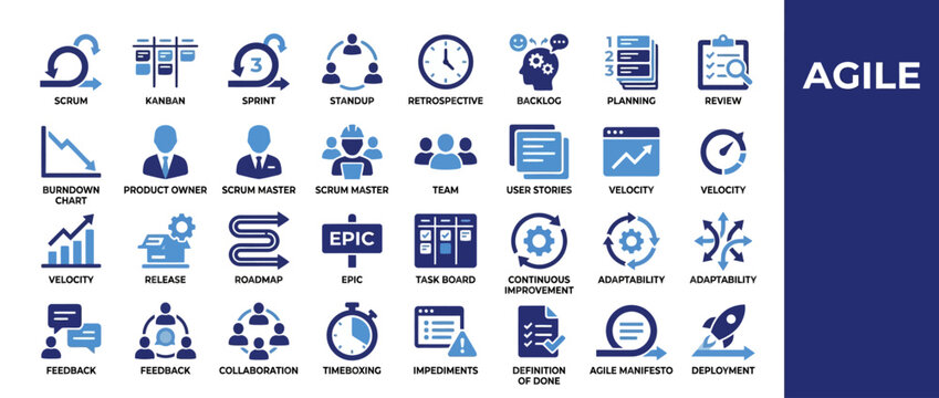 Agile Methodology Icons Set