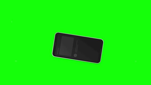portrait to landscape phone rotation green screen asset