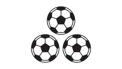 Fototapeta premium Set of Three Soccer Ball Icons Arranged in a Triangular Composition