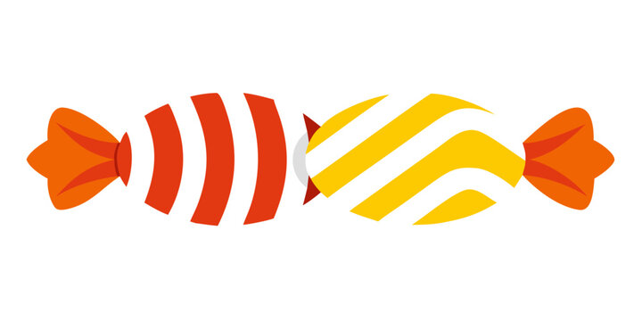 Vector Illustration of Red and Yellow Striped Candies