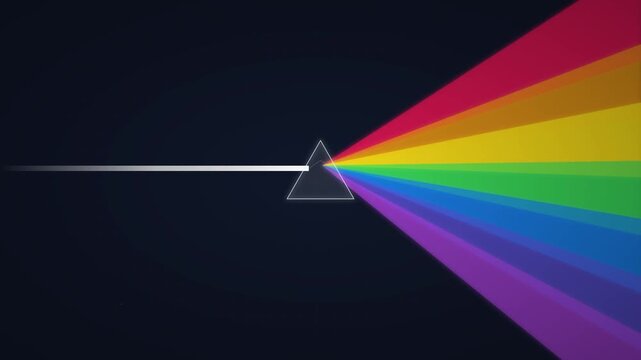 prism light refraction rainbow spectrum motion graphic