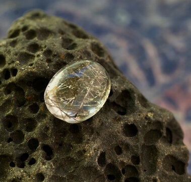 Closeup view of rutile quartz