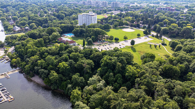 Aerial view of LaSalle Park in Burlington.