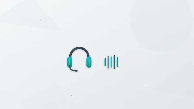 Professional Customer Support Headset Communication Service Motion Graphic