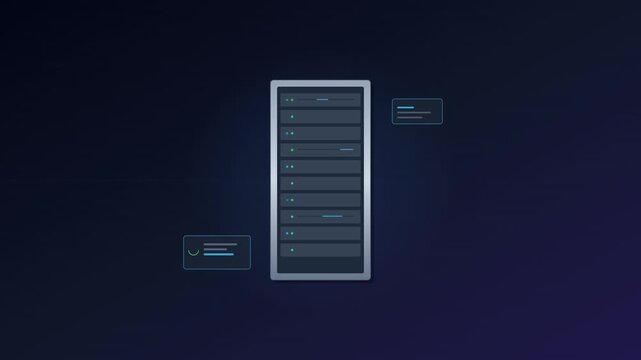 Professional Database Server Rack Hosting Network System Graphic