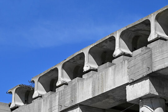 Unfinished concrete viaduct in Chisinau